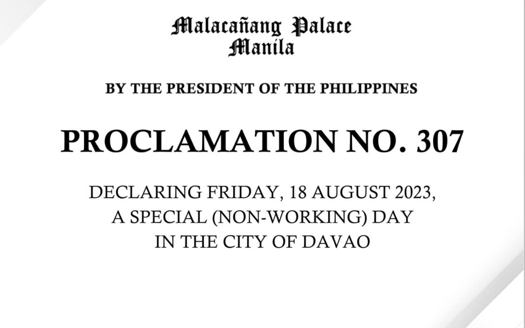 MalacaÑang Declares August 18 A Special Non Working Holiday
